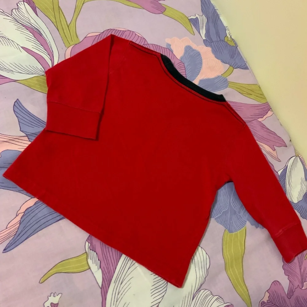 EUC Baby Gap Red long Sleeves Tee With big Gap letters playtime Favorites